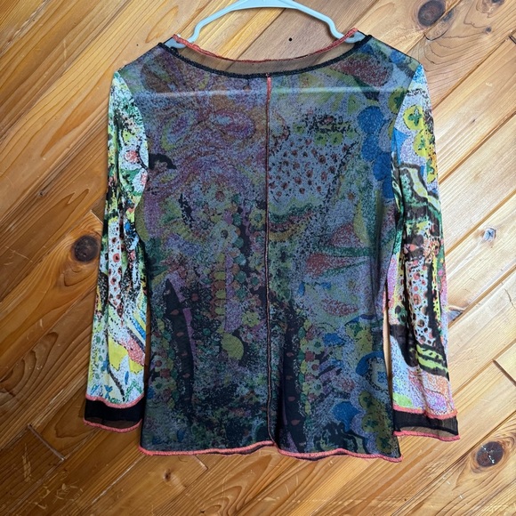 Alberto Makali Colorful Artistic Blouse Size Medium - Picture 4 of 6